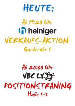 Heiniger Aktion & internes Positionstraning Plakat